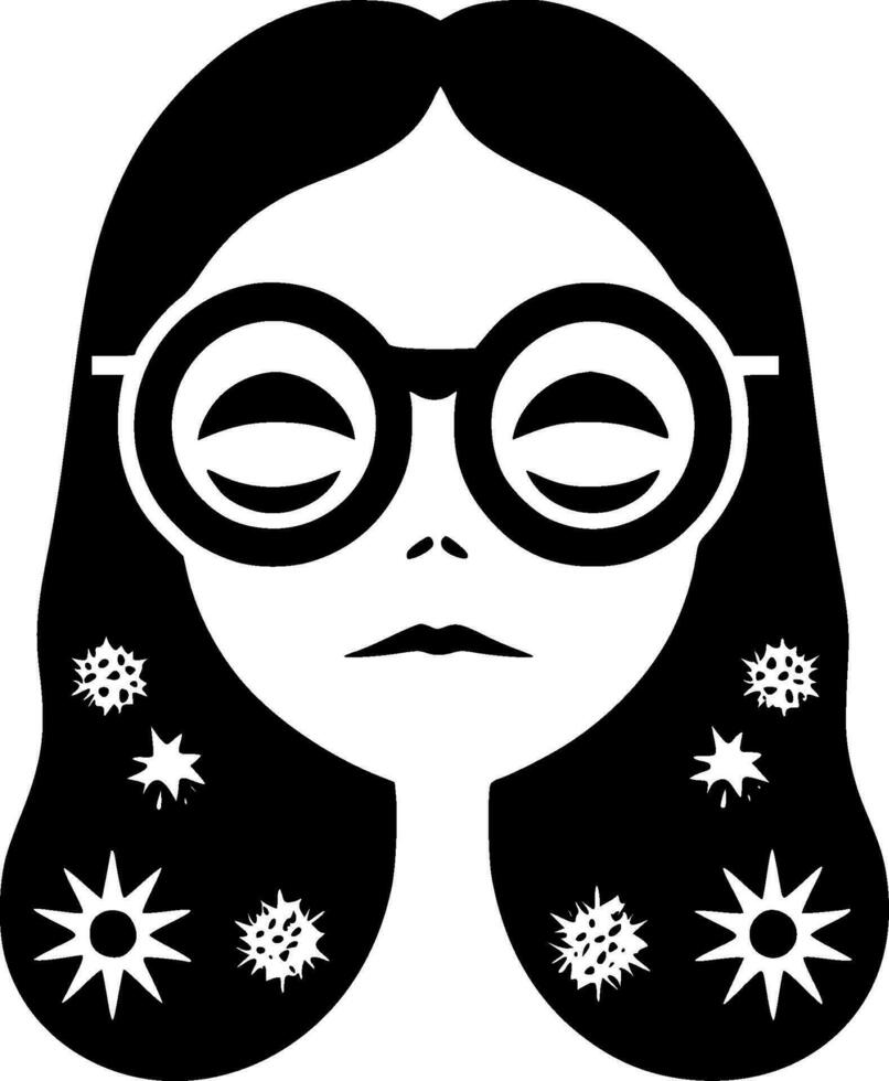 Hippie - Minimalist and Flat Logo - Vector illustration