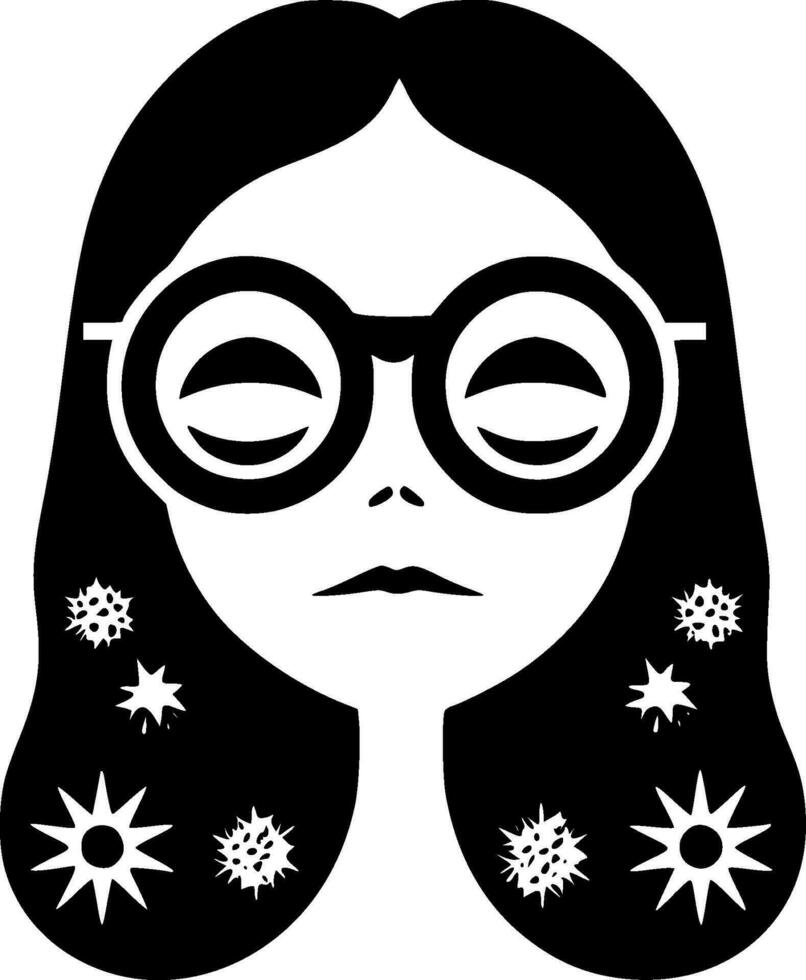 hippie - minimalista y plano logo - vector ilustración