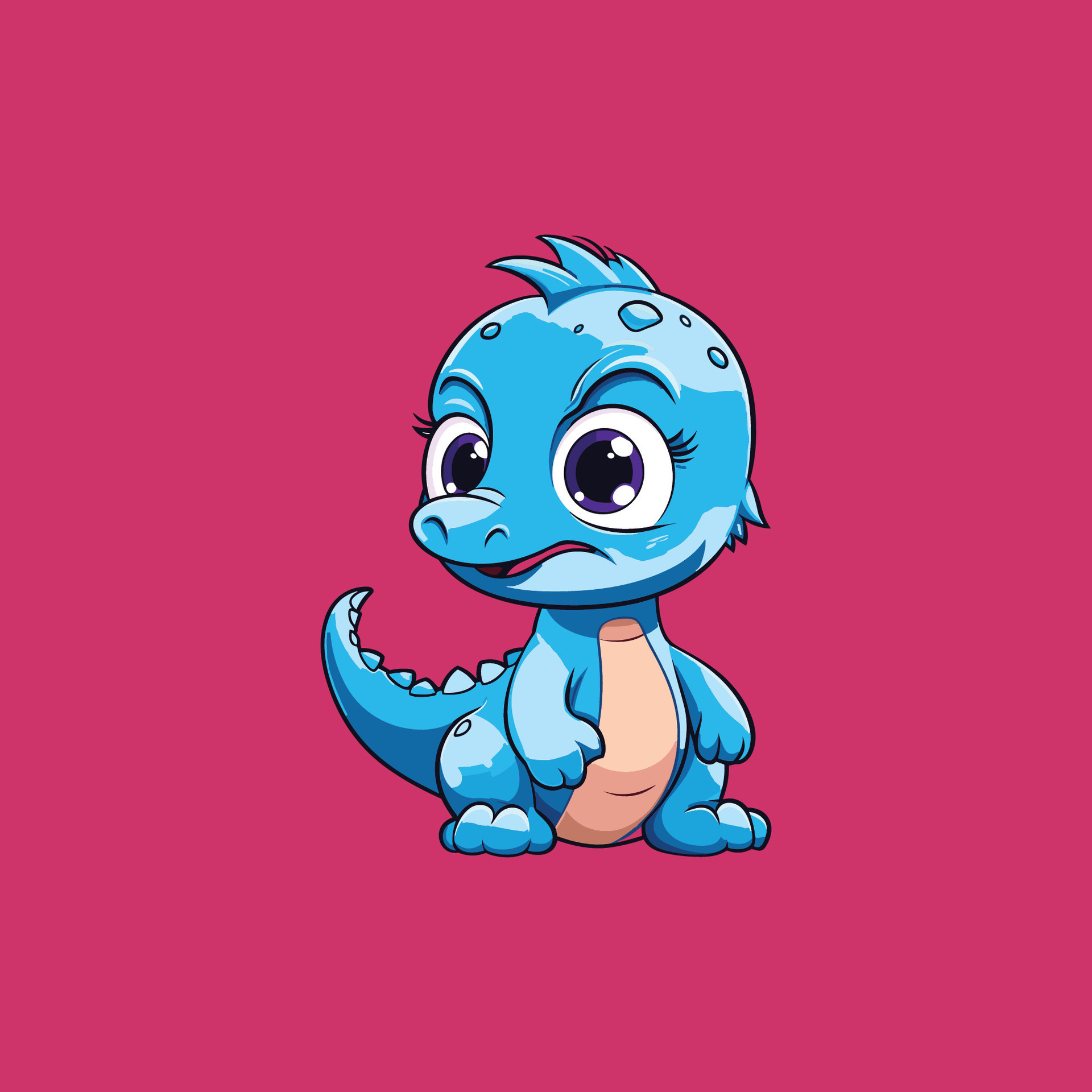 Cute chibi Dinosaur illustration Dinosaur kawaii vector drawing