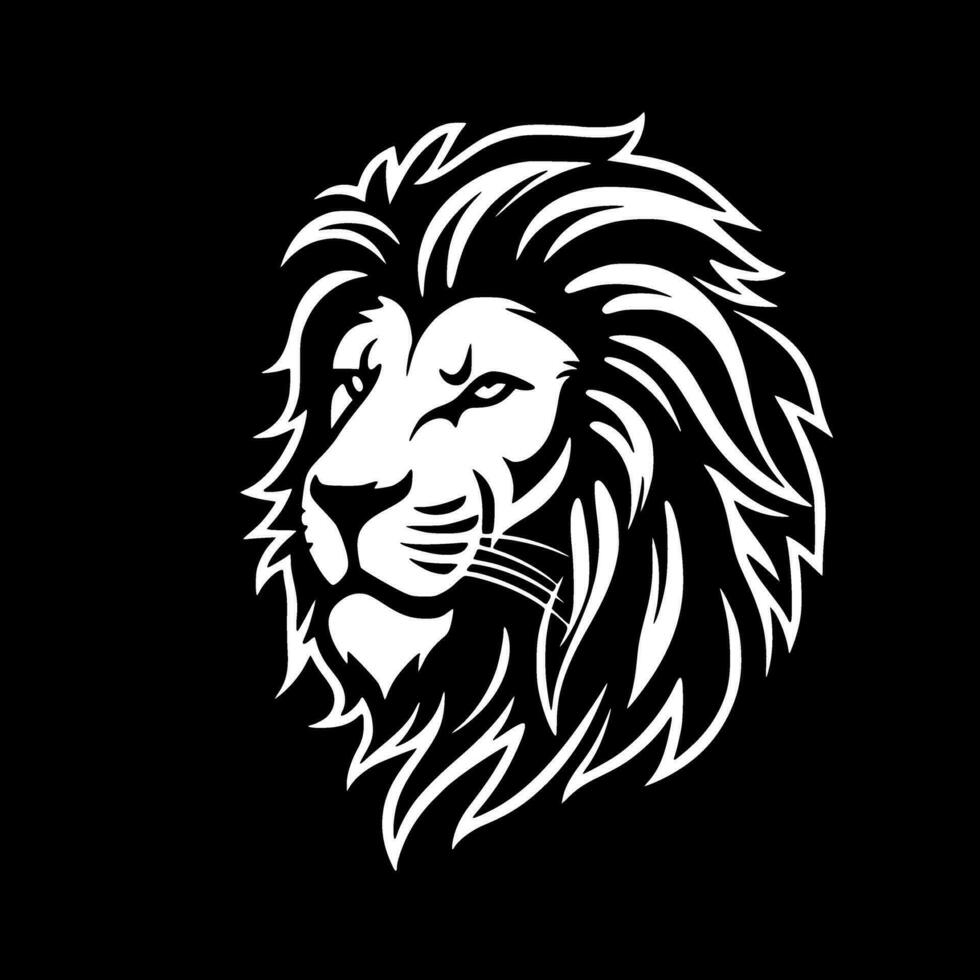 Lion - Black and White Isolated Icon - Vector illustration