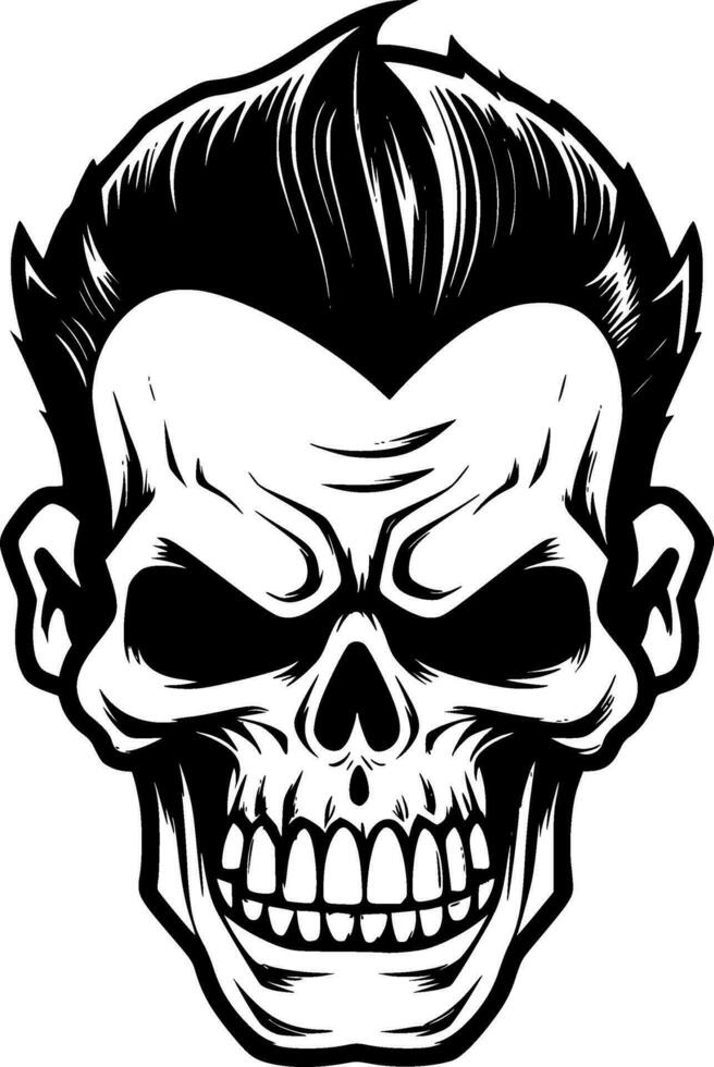 Skull, Black and White Vector illustration
