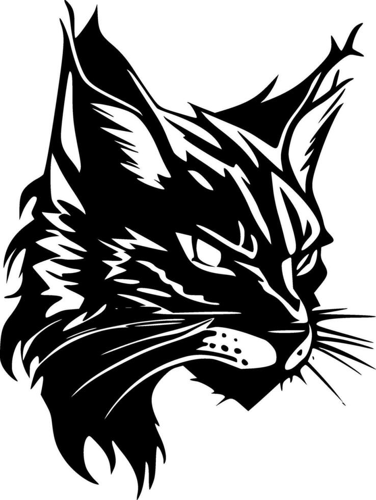 gato montés, minimalista y sencillo silueta - vector ilustración