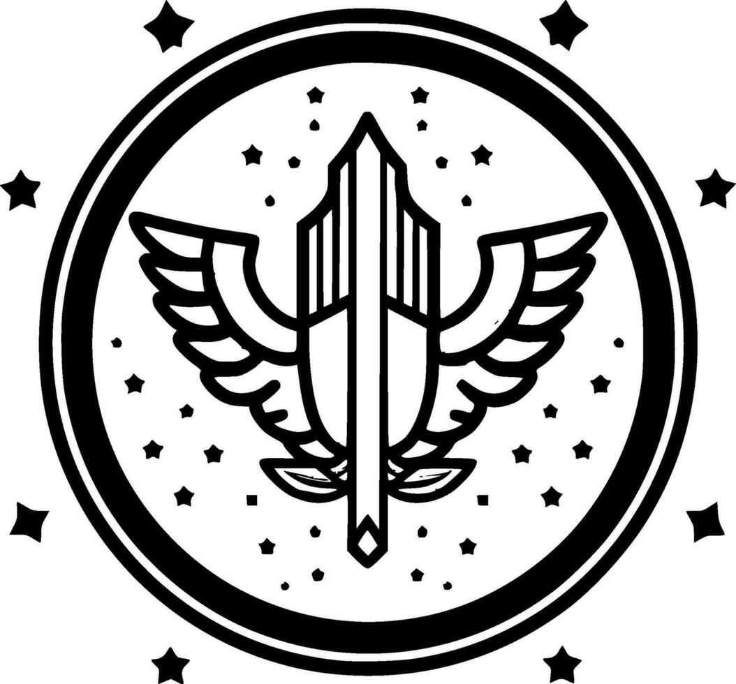 Military - Minimalist and Flat Logo - Vector illustration