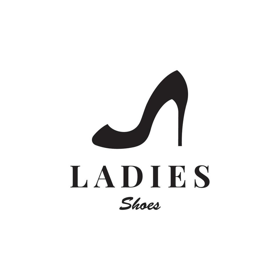 Trendy style women high heel shoes logo template design.Logo for business,shoe shop,fashion,model,beauty. vector