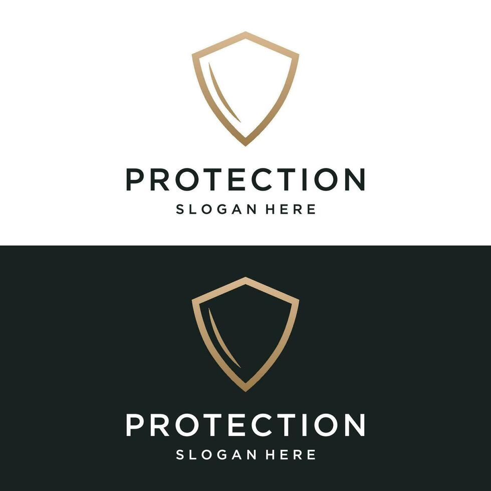 Protection Logo design with modern and unique shield concept.Logo for business , protection , web. vector