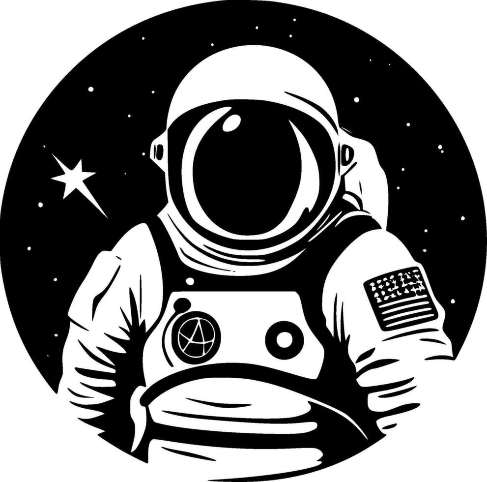 Astronaut, Minimalist and Simple Silhouette - Vector illustration