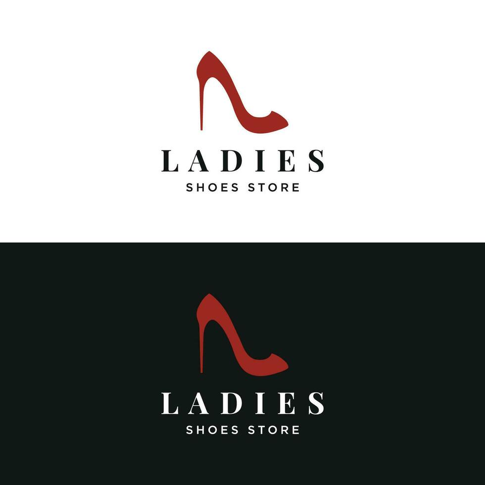 Trendy style women high heel shoes logo template design.Logo for business,shoe shop,fashion,model,beauty. vector