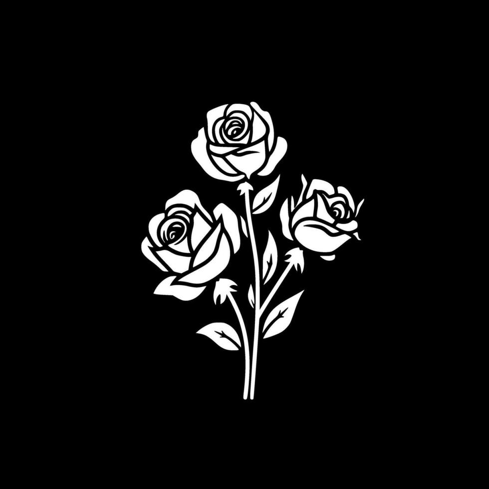 Roses, Black and White Vector illustration