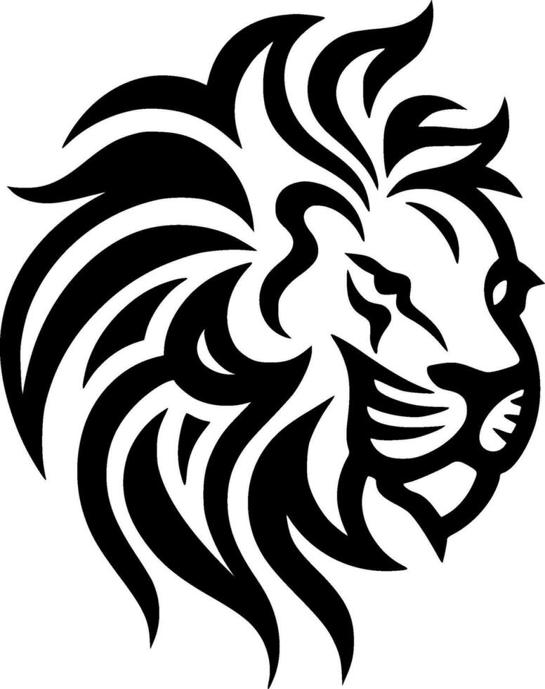 Lion, Minimalist and Simple Silhouette - Vector illustration