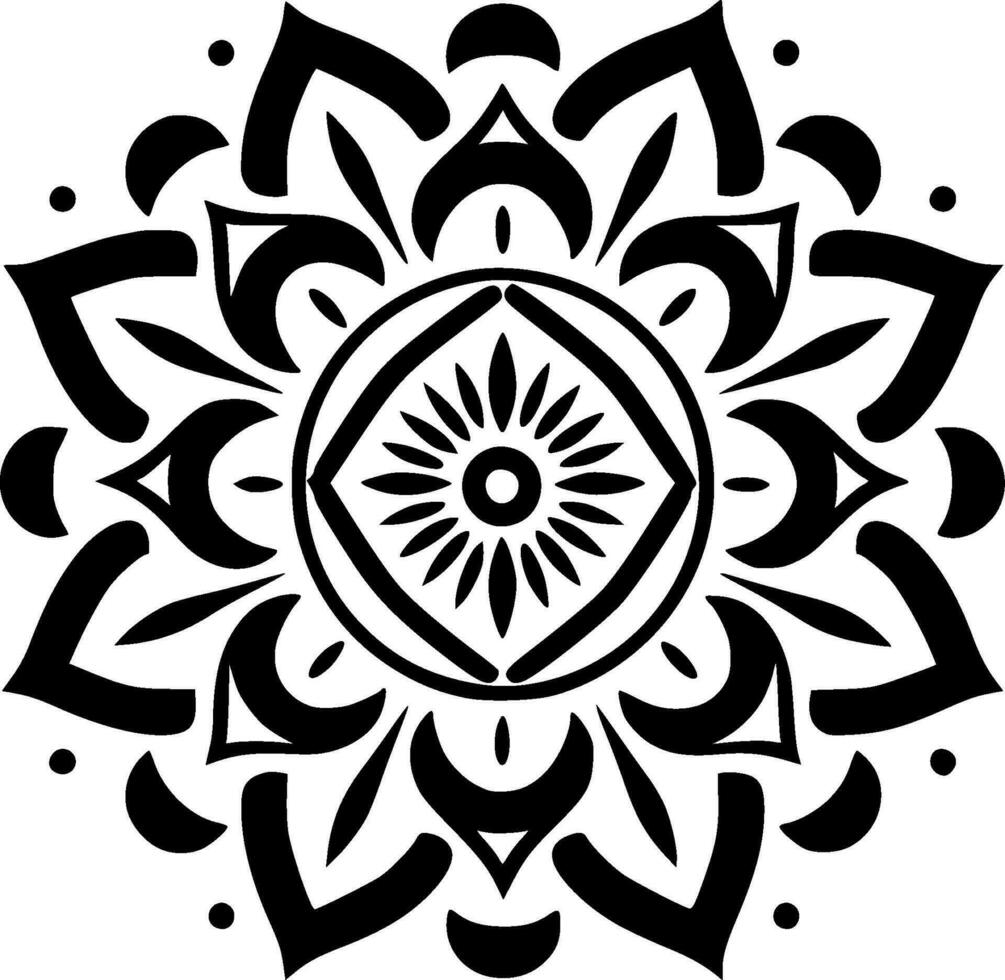 Mandala, Minimalist and Simple Silhouette - Vector illustration