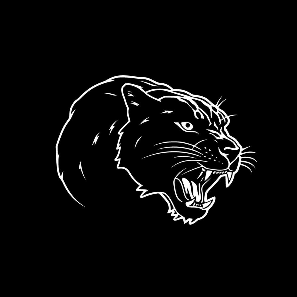 Panther, Black and White Vector illustration