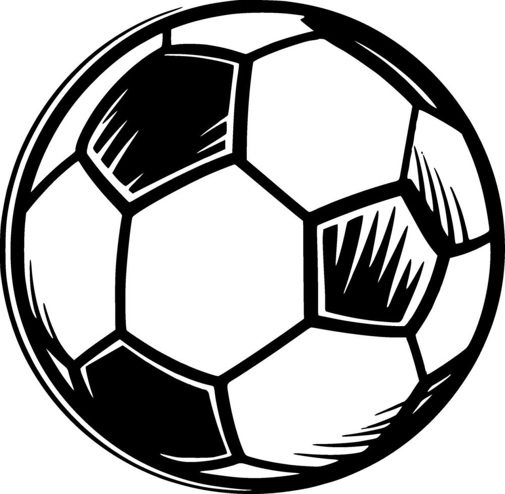 Football - Black and White Isolated Icon - Vector illustration