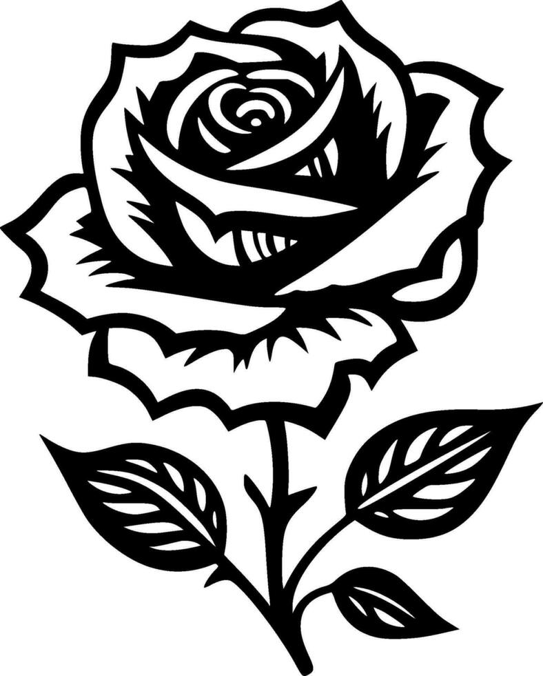 Rose, Minimalist and Simple Silhouette - Vector illustration