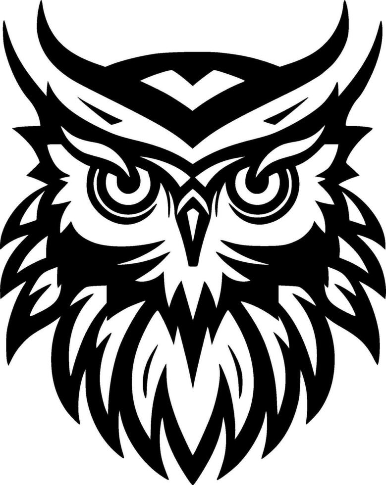 Owl - Black and White Isolated Icon - Vector illustration