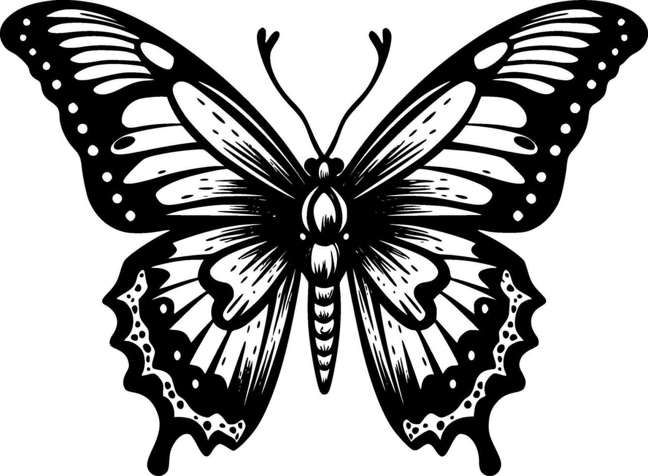 Butterfly, Black and White Vector illustration 27211319 Vector Art at