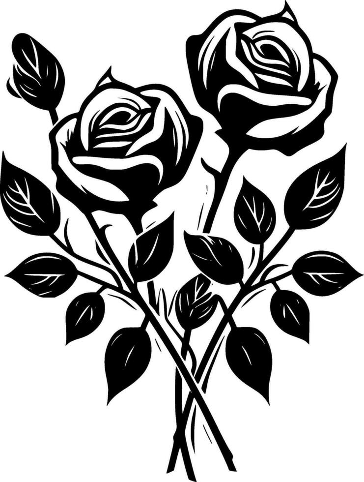 Roses - High Quality Vector Logo - Vector illustration ideal for T-shirt graphic