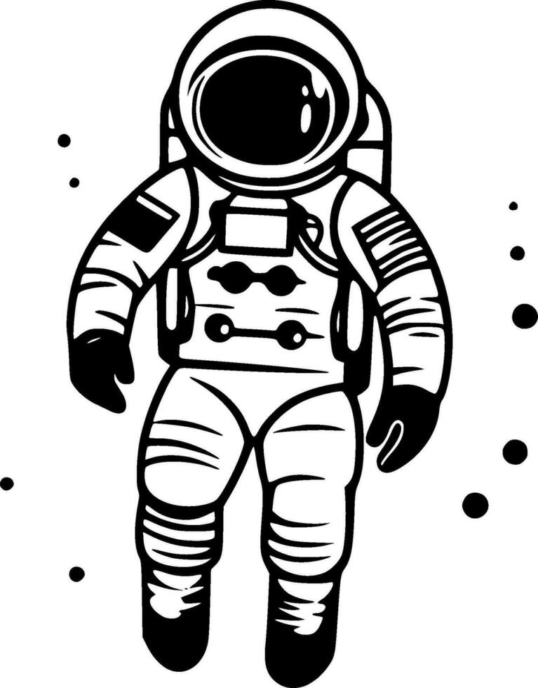 Astronaut - Black and White Isolated Icon - Vector illustration