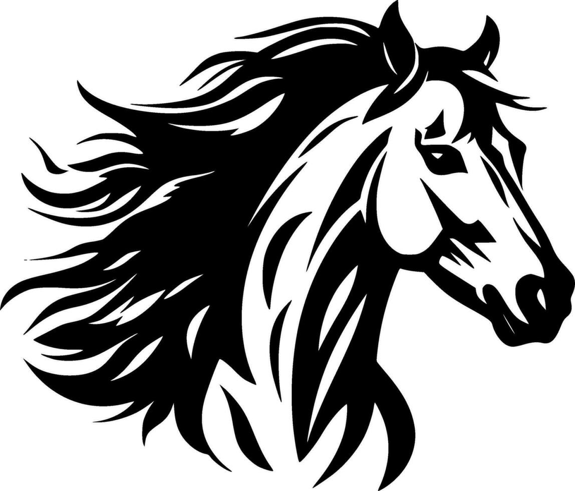 Horse, Minimalist and Simple Silhouette - Vector illustration
