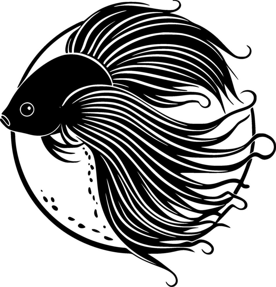 Beta Fish - High Quality Vector Logo - Vector illustration ideal for T-shirt graphic