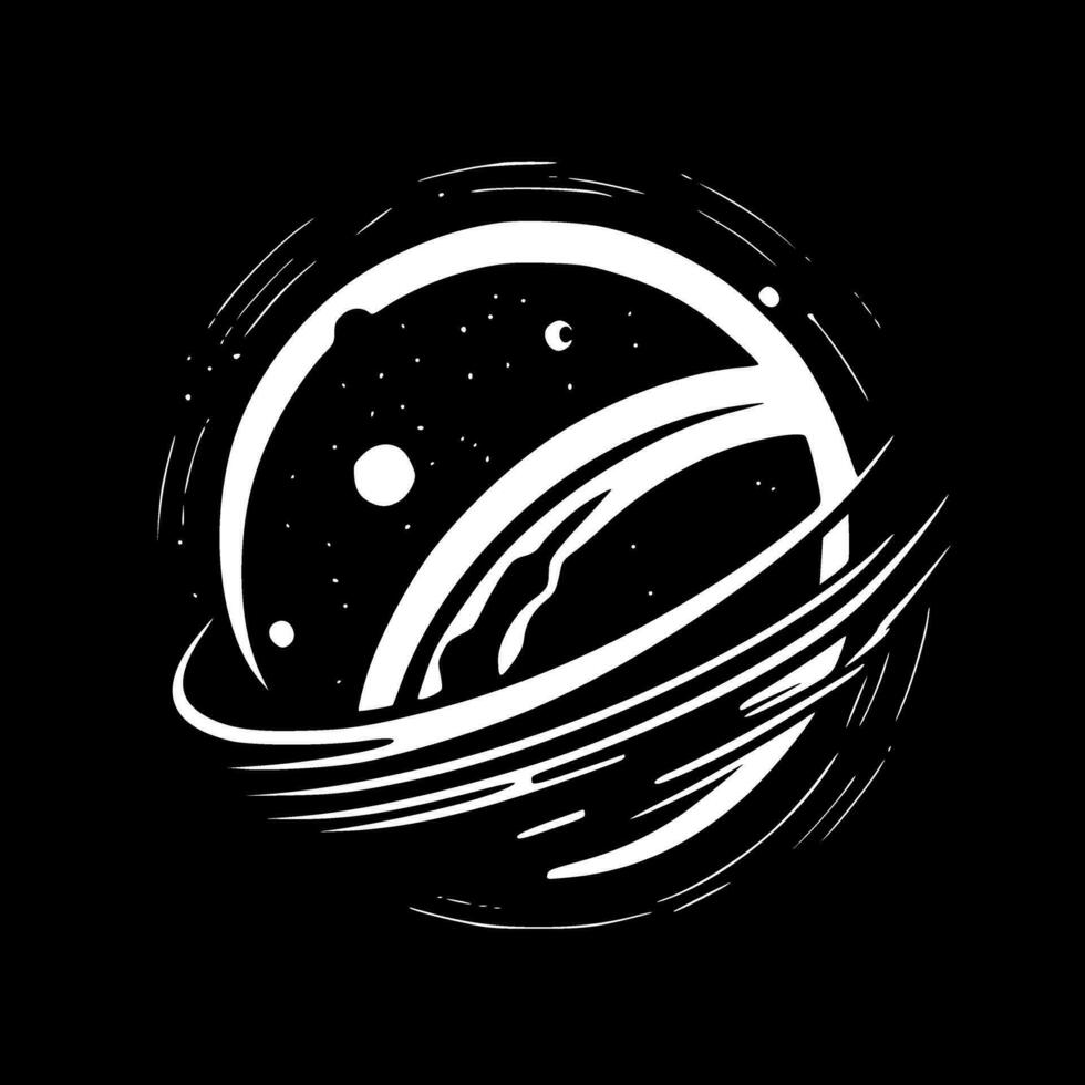 Space, Black and White Vector illustration
