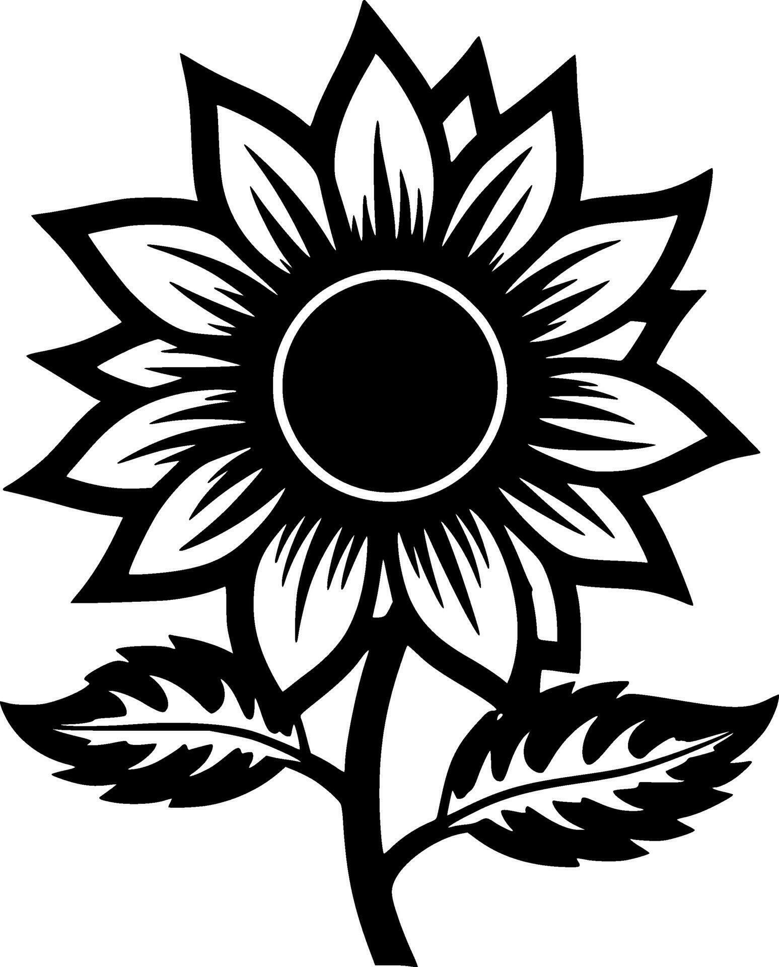 Flower, Black and White Vector illustration 27211606 Vector Art at Vecteezy