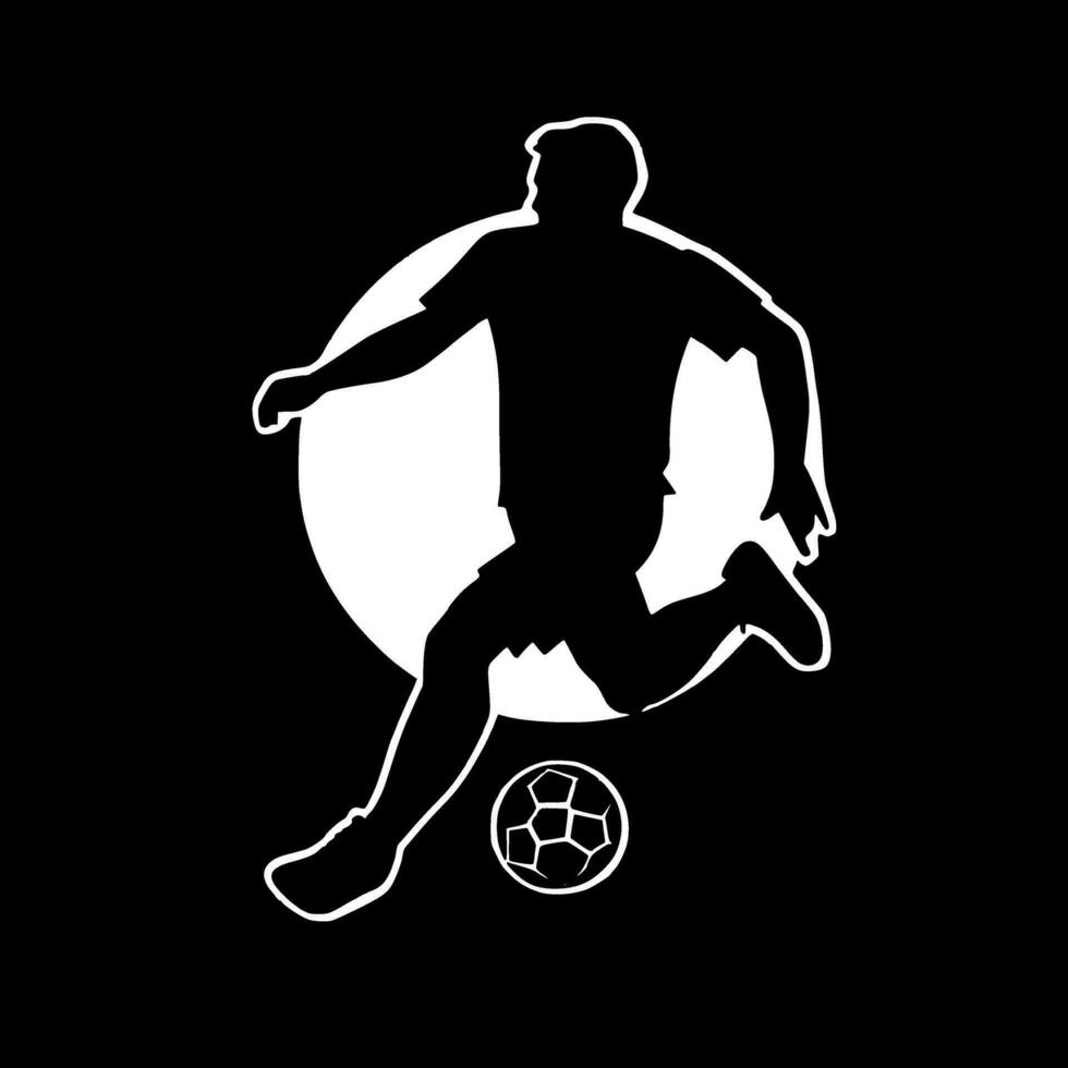 fútbol, negro y blanco vector ilustración