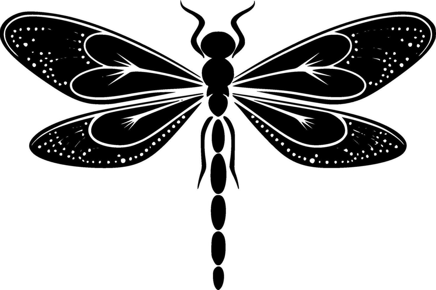 Dragonfly, Minimalist and Simple Silhouette - Vector illustration