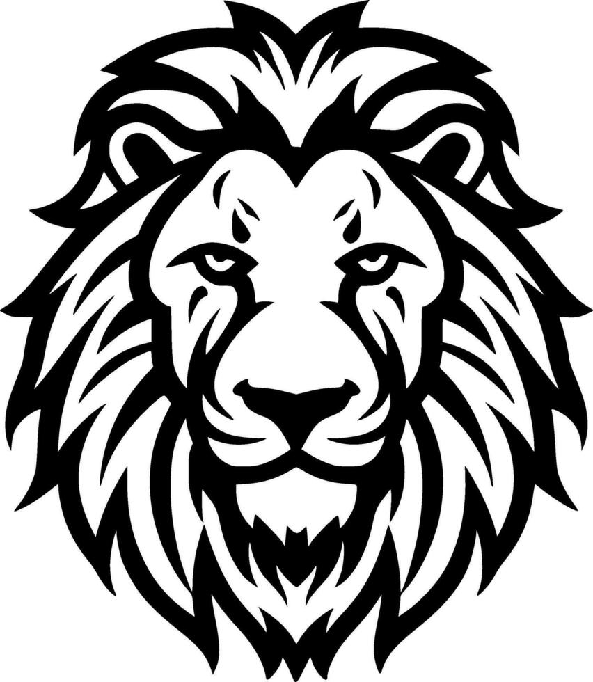 Lion - Black and White Isolated Icon - Vector illustration