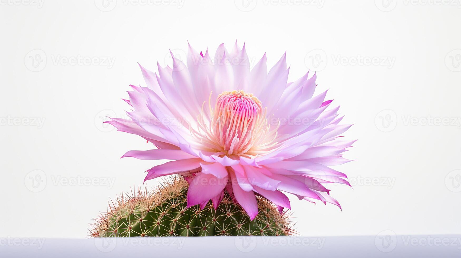 Photo of beautiful Cactus flower isolated on white background. Generative AI