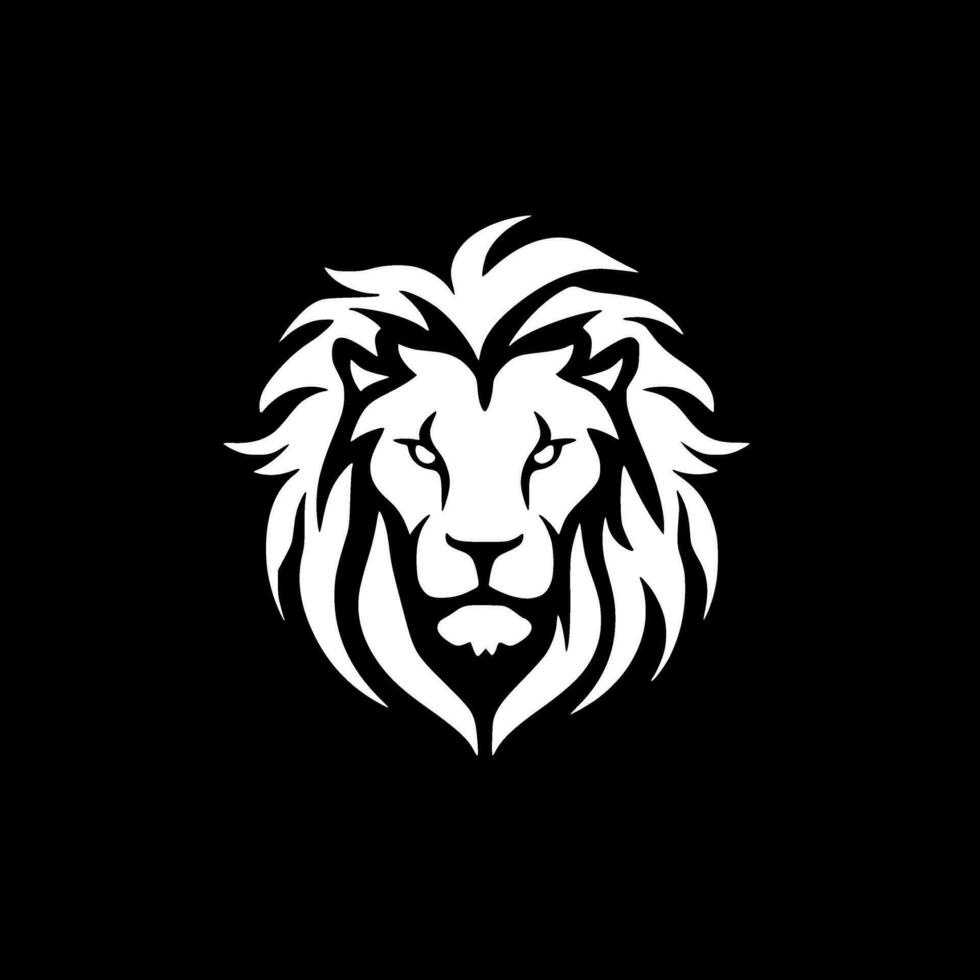 Lion, Black and White Vector illustration