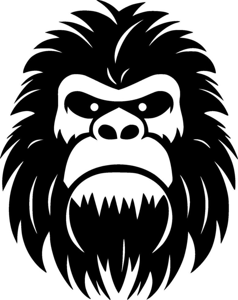Bigfoot, Black and White Vector illustration