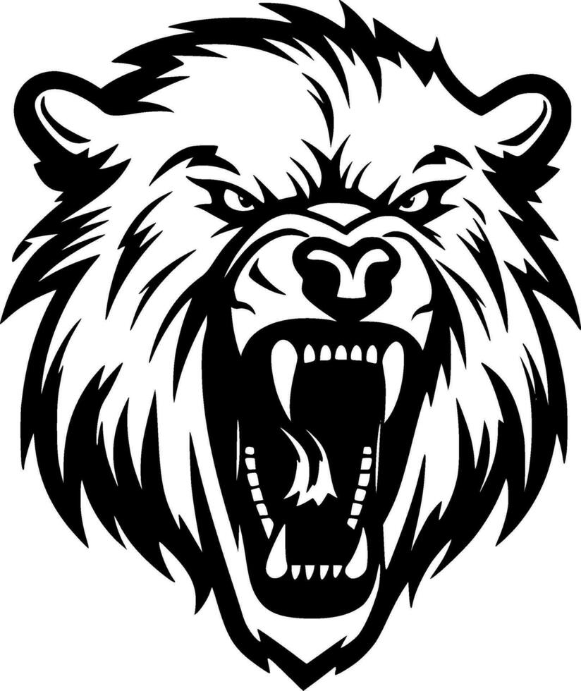 Bear - Black and White Isolated Icon - Vector illustration