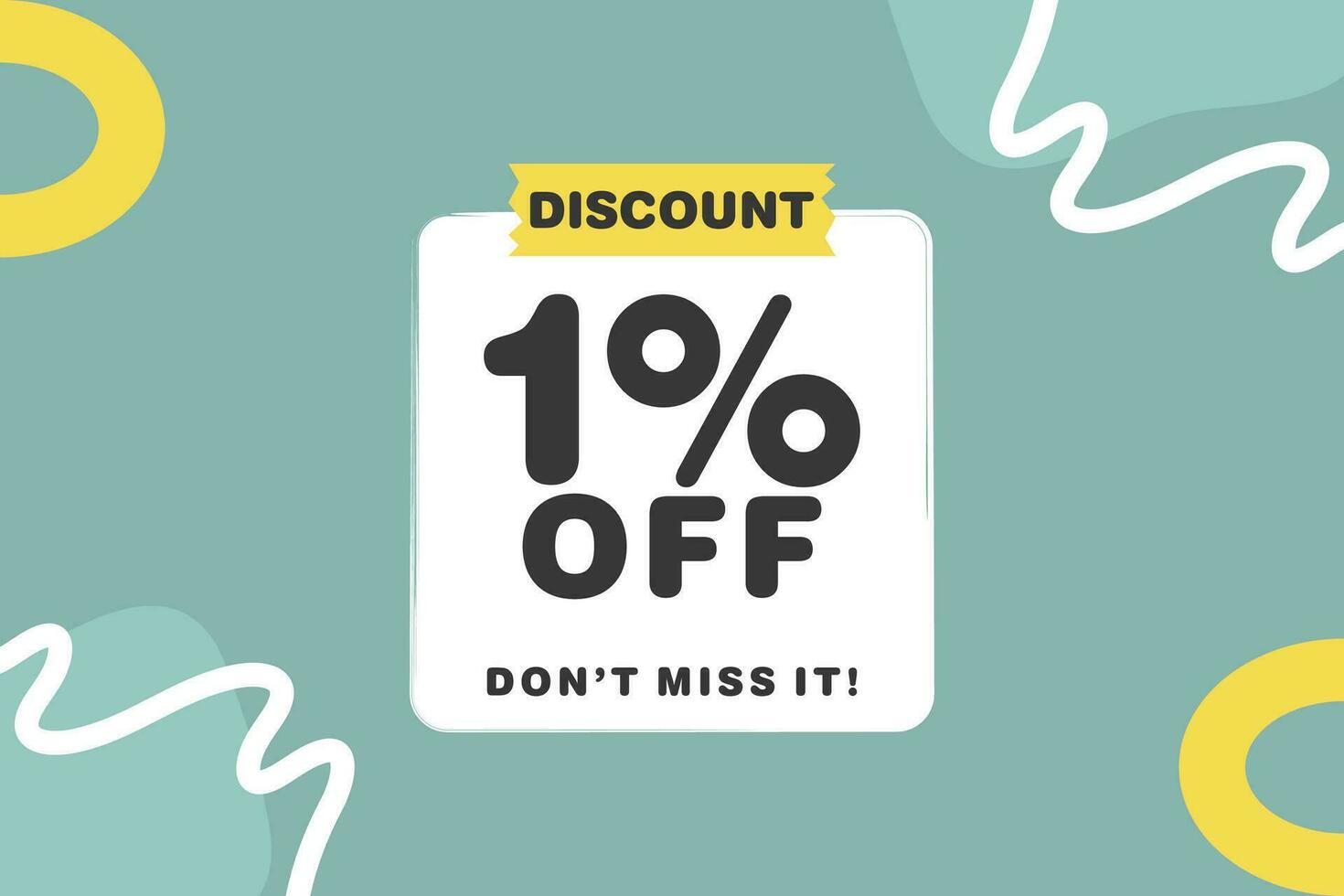 1 percent Sale and discount labels. price off tag icon flat design. vector