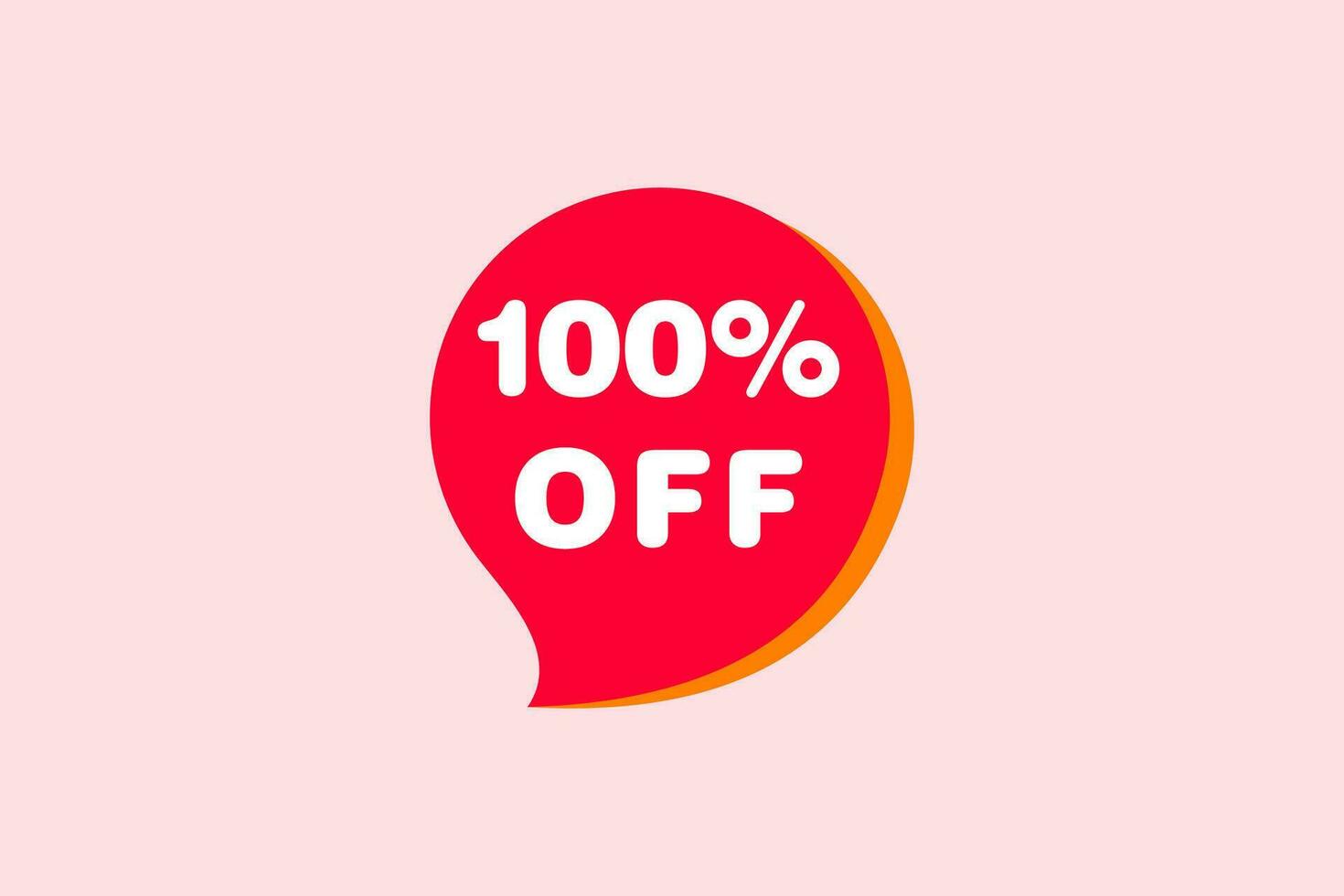 100 percent Sale and discount labels. price off tag icon flat design. vector