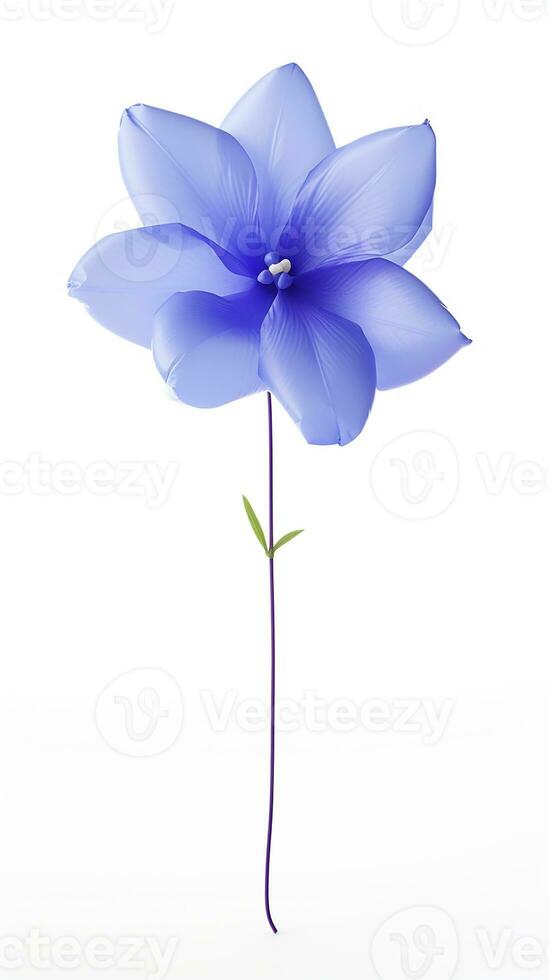 Photo of beautiful Balloon flower isolated on white background. Generative AI