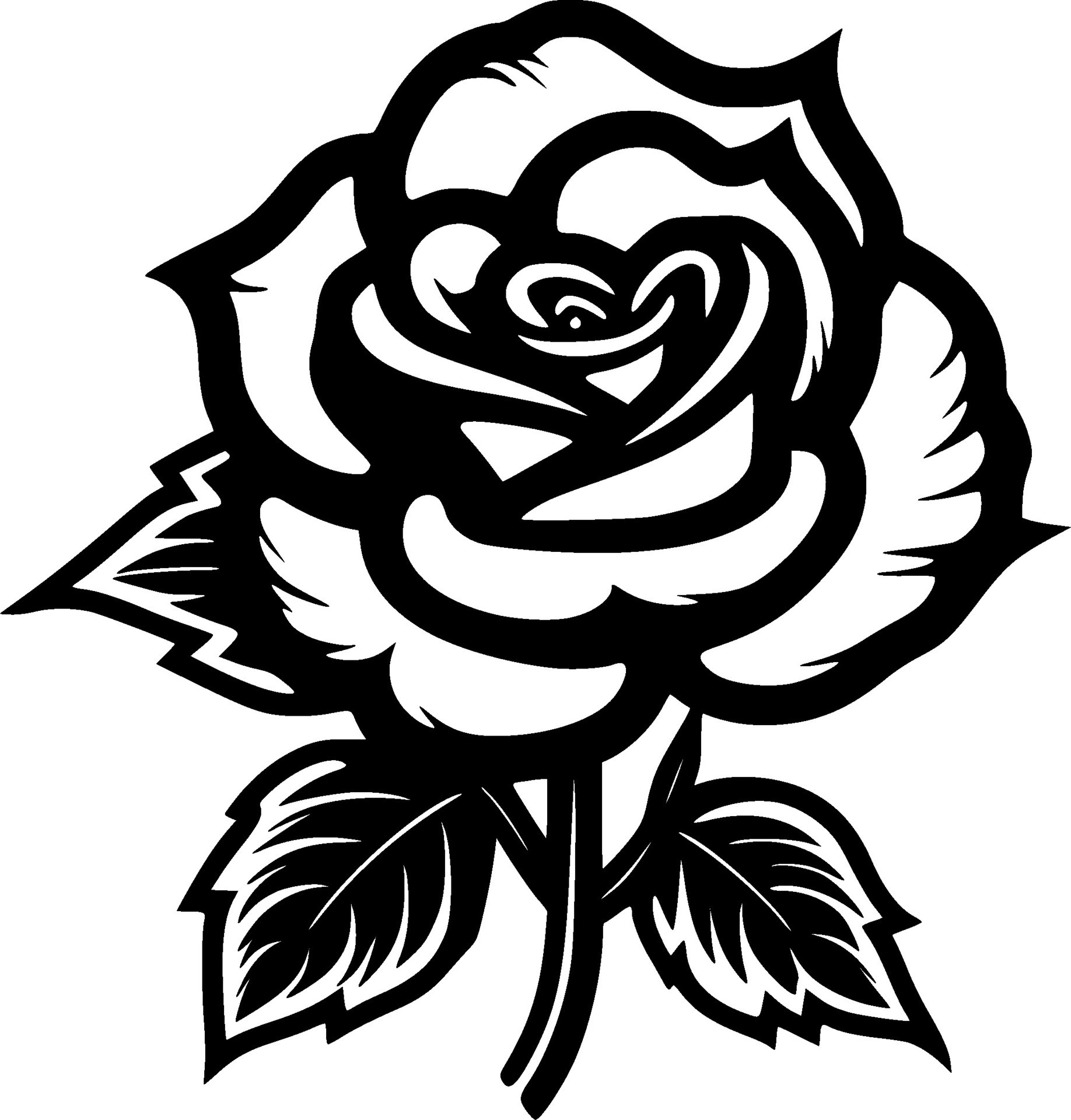 Rose, Black and White Vector illustration 27212115 Vector Art at Vecteezy