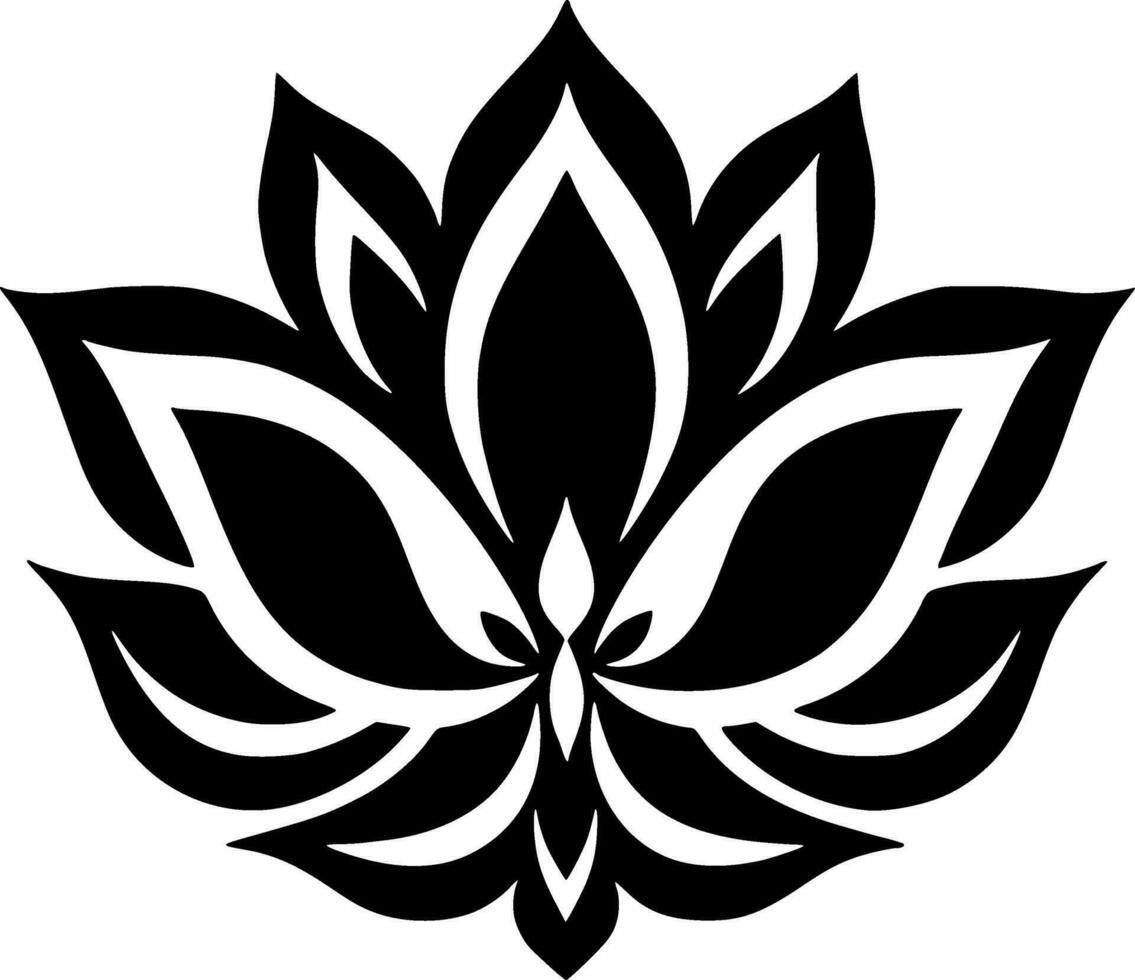 Mandala - Black and White Isolated Icon - Vector illustration