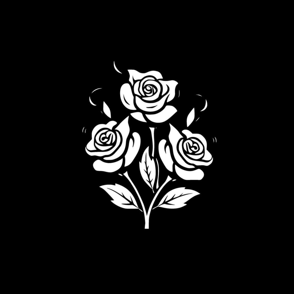 rosas, negro y blanco vector ilustración