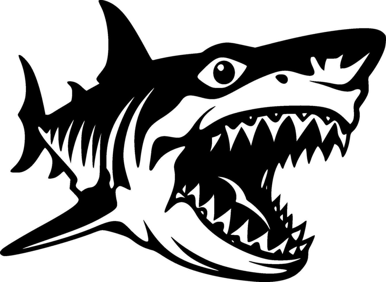 Shark, Minimalist and Simple Silhouette - Vector illustration