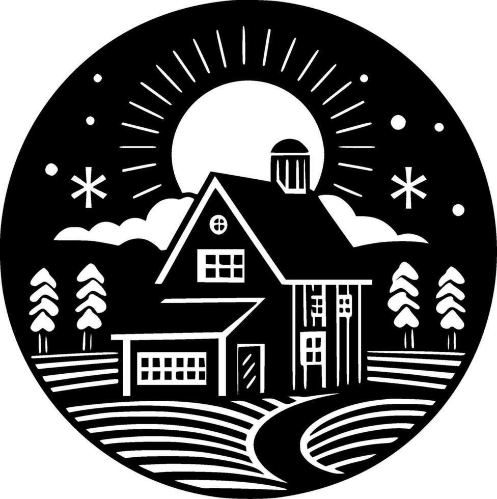 Farmhouse, Minimalist and Simple Silhouette - Vector illustration