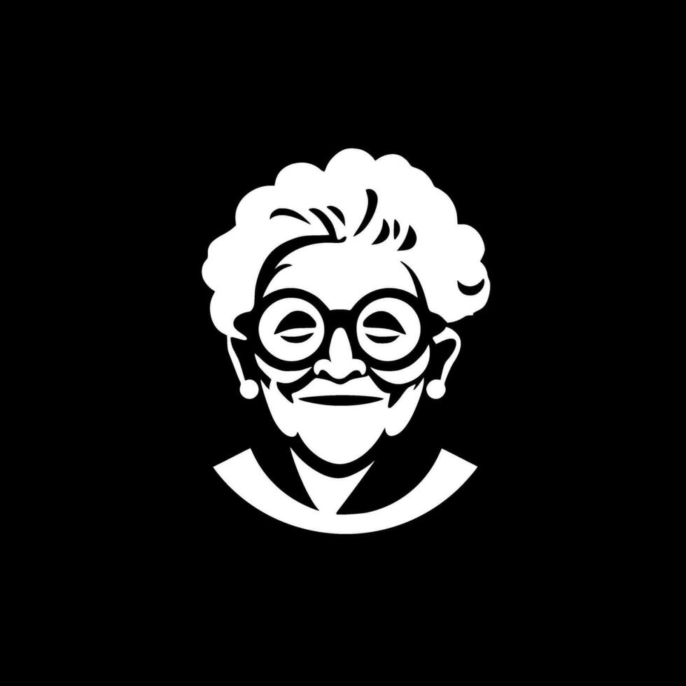 abuela - minimalista y plano logo - vector ilustración