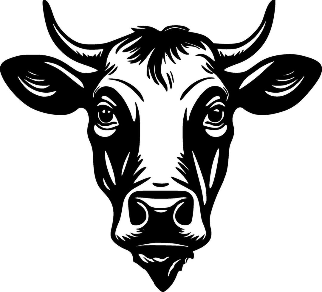 Cow, Minimalist and Simple Silhouette - Vector illustration