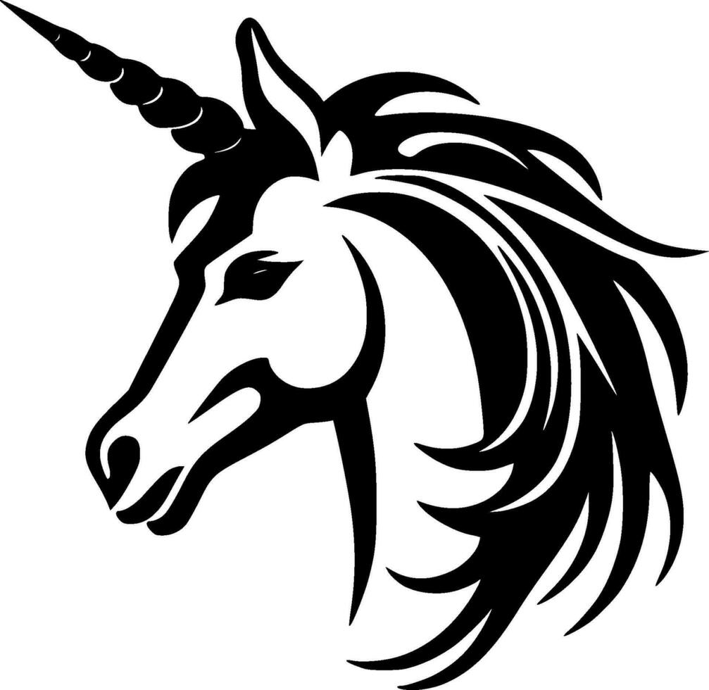 unicornio - negro y blanco aislado icono - vector ilustración