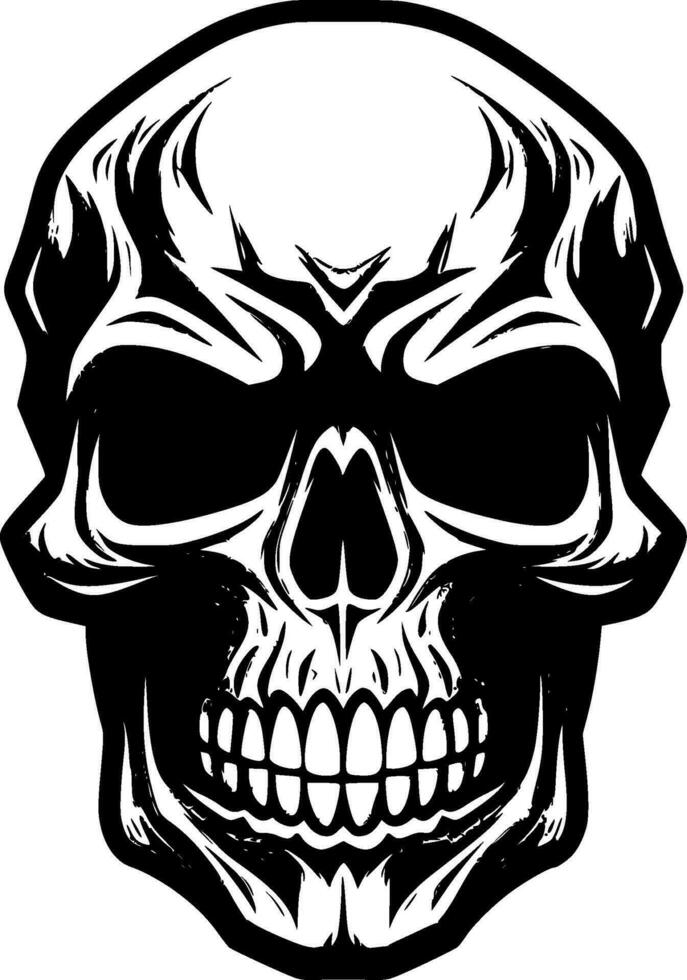 Skull - Black and White Isolated Icon - Vector illustration