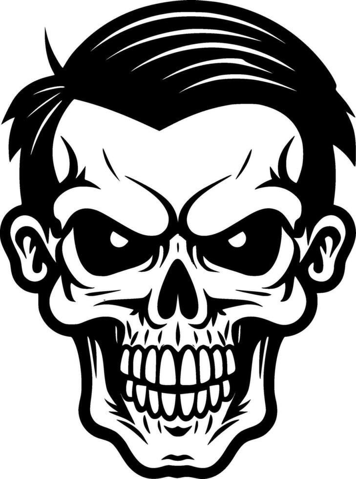 Skull, Black and White Vector illustration