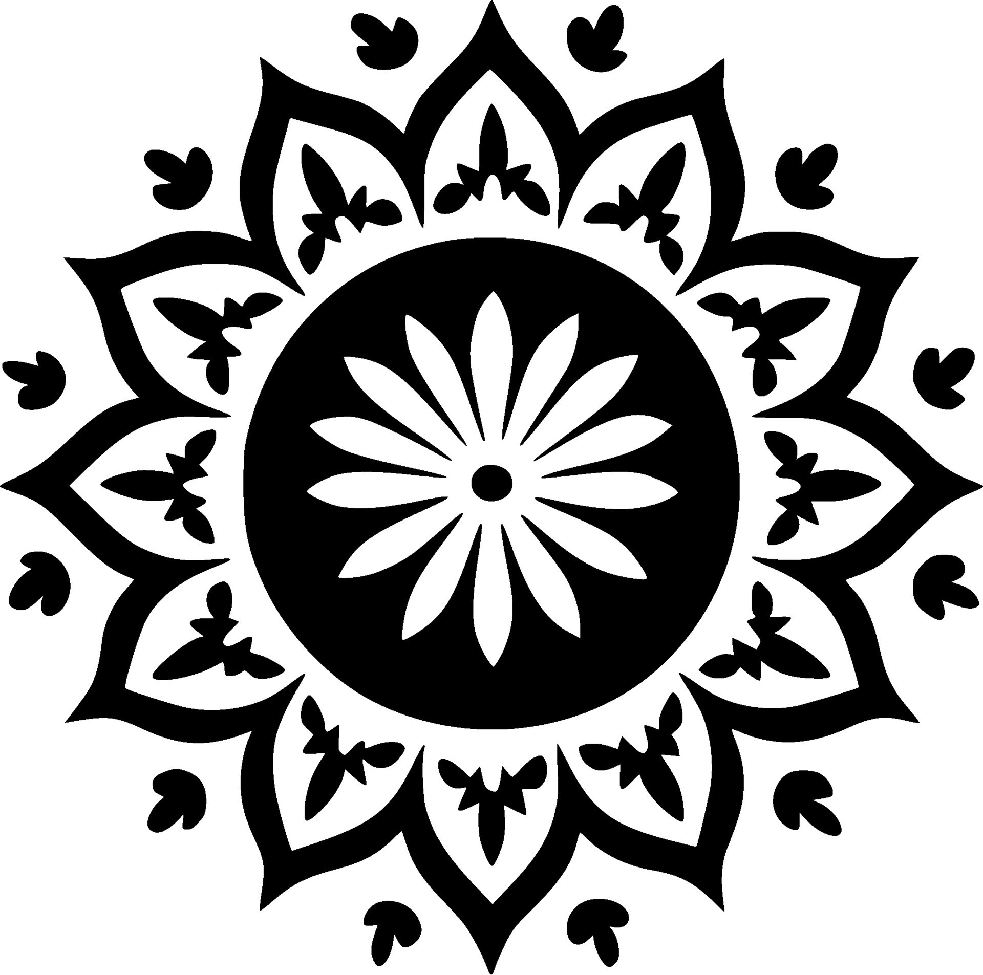 Mandala, Black and White Vector illustration 27212397 Vector Art at