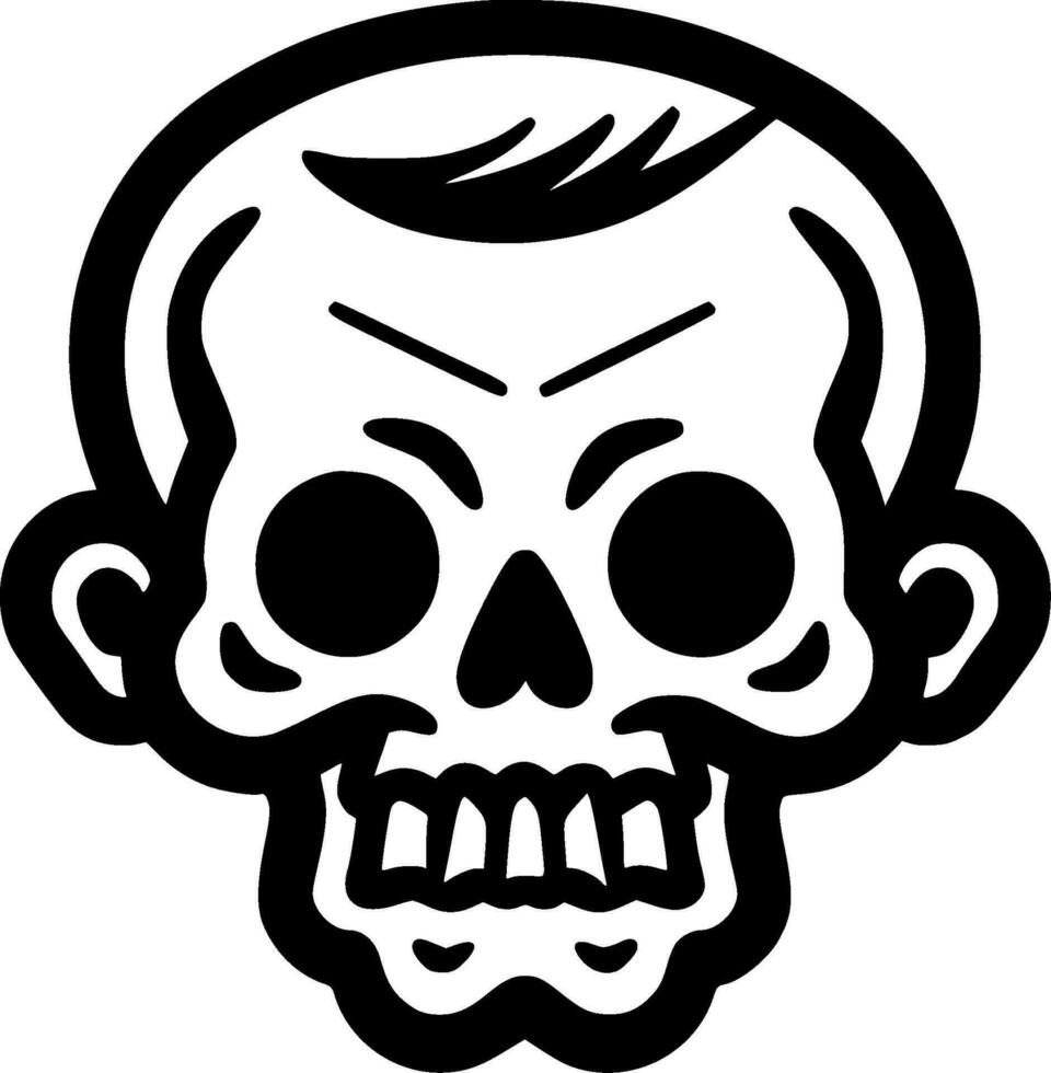 Skull - Black and White Isolated Icon - Vector illustration