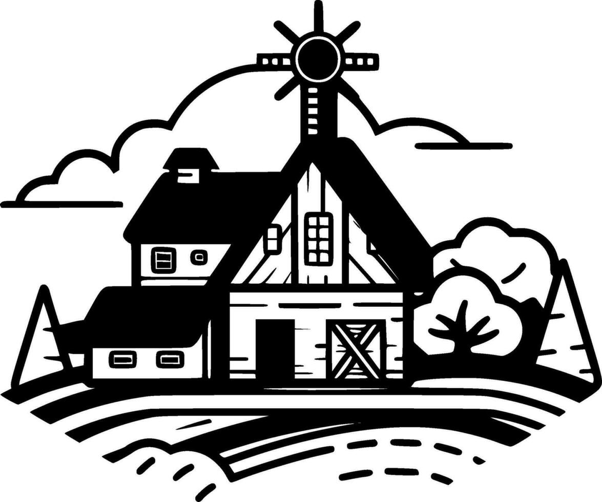 Farmhouse - Minimalist and Flat Logo - Vector illustration