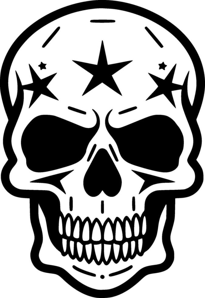 Skull, Minimalist and Simple Silhouette - Vector illustration