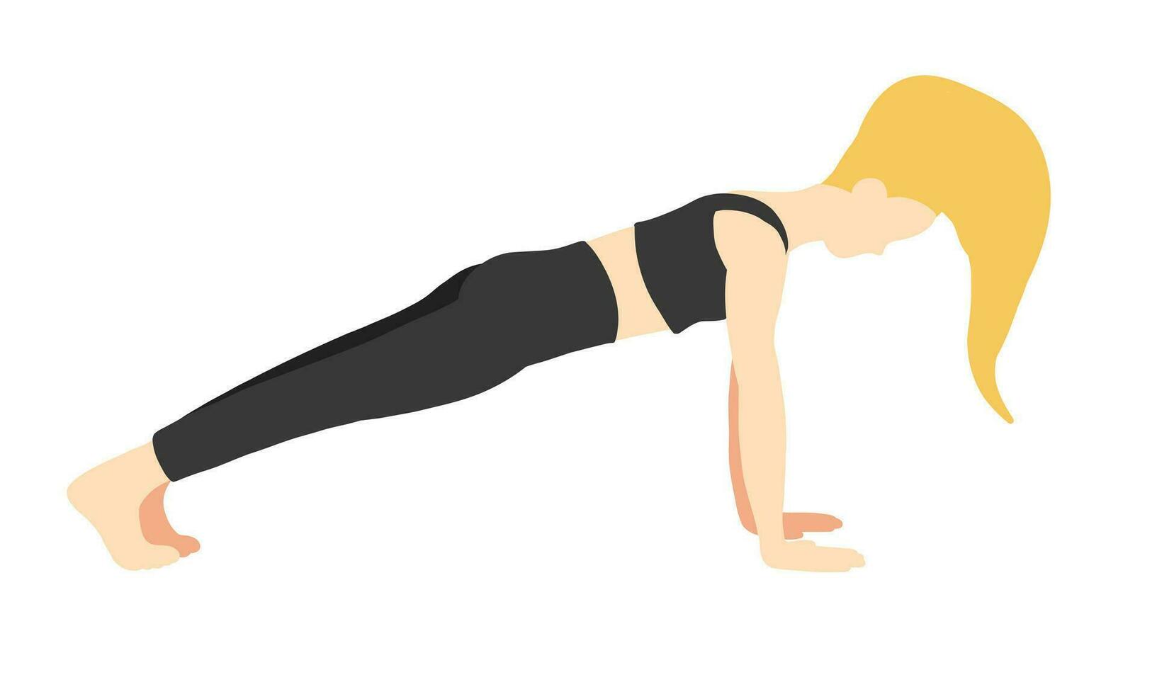 Yoga pose lady in cartoon style vector
